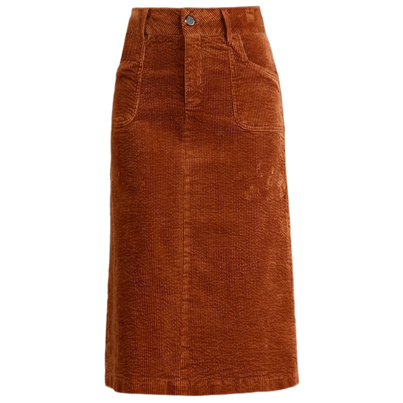 

New Arrival Women Fashion High Quality Women Autumn Super Corduroy Casual Mid-calf Skirt Plus Size S M L XL 2XL 3XL 4XL