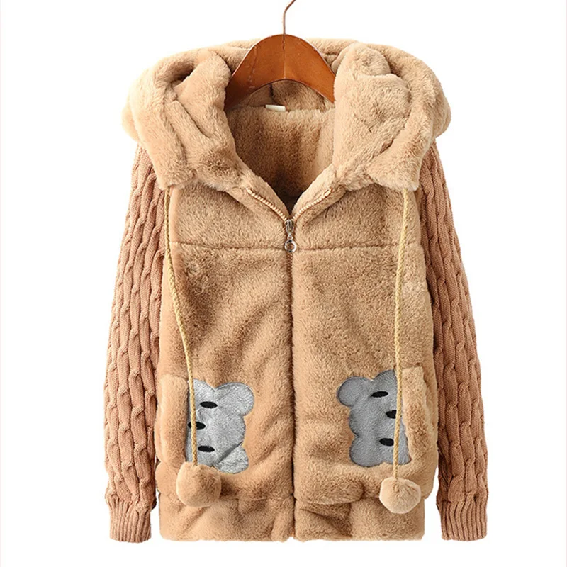 От 2 до 12 лет 2020 на осень и зиму для девочек шерстяное пальто в виде кролика куртка