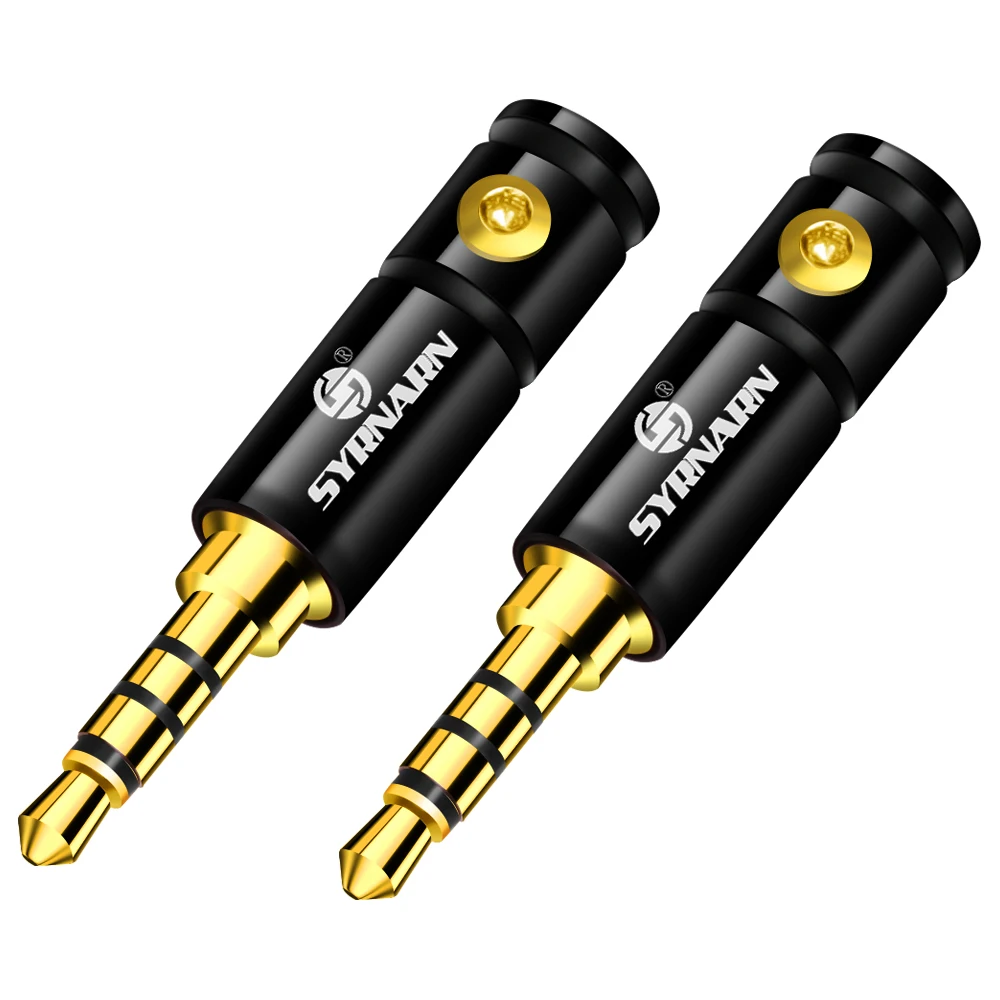 3 шт. позолоченный аудиоразъем 5 мм 4-полюсный разъем для наушников в алюминиевом