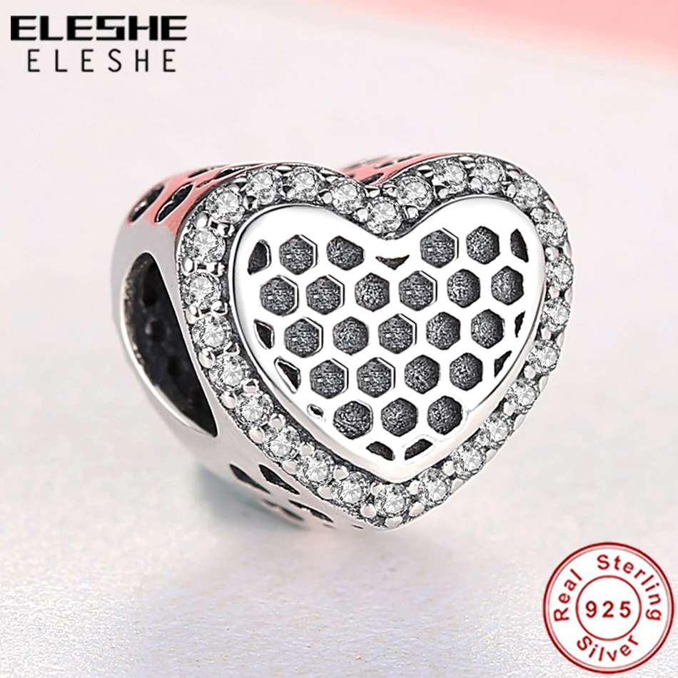 ELESHE, 925 пробы, серебро, сердце навсегда, очаровательные бусины, подходят к оригиналу Pandora, очаровательный браслет, серебро 925, бусины для любви, изготовление ювелирных изделий