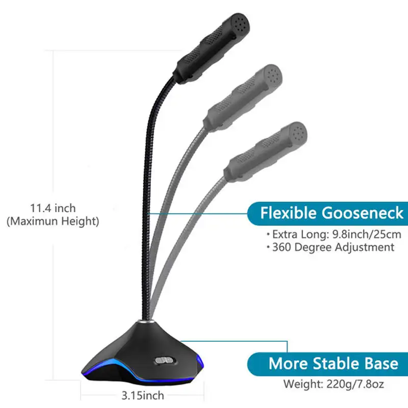 Профессиональный USB игровой микрофон SOVAWIN для настольного ПК ноутбука