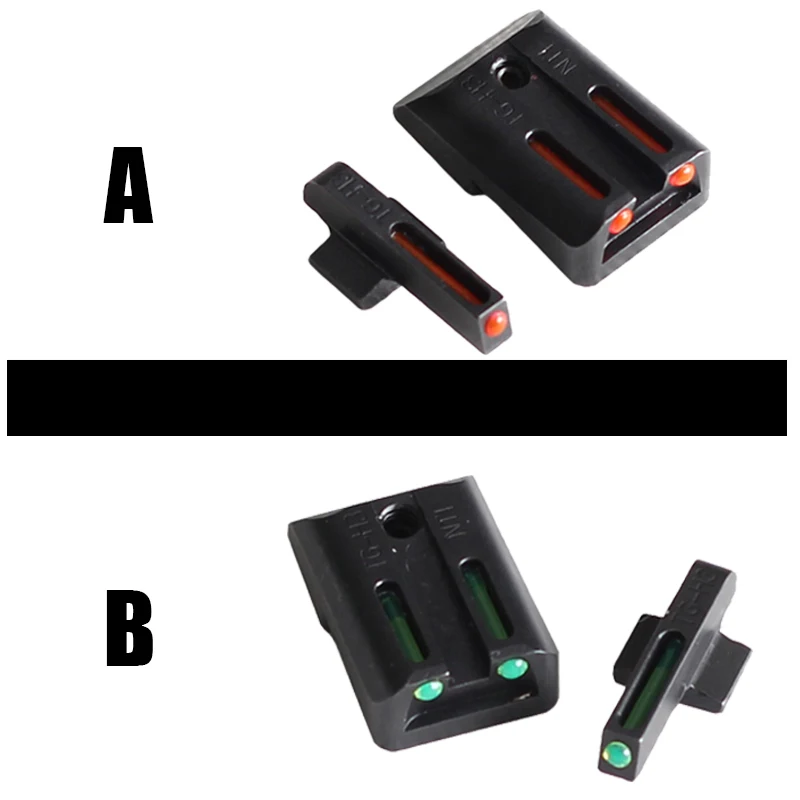 Magorui тактический волоконно оптический передний и задний прицел красный зеленый