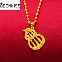 qeenkiss nc5133 fine jewelry wholesale fashion hot woman girl birthday wedding gift calabash abacus 24kt gold pendant necklaces