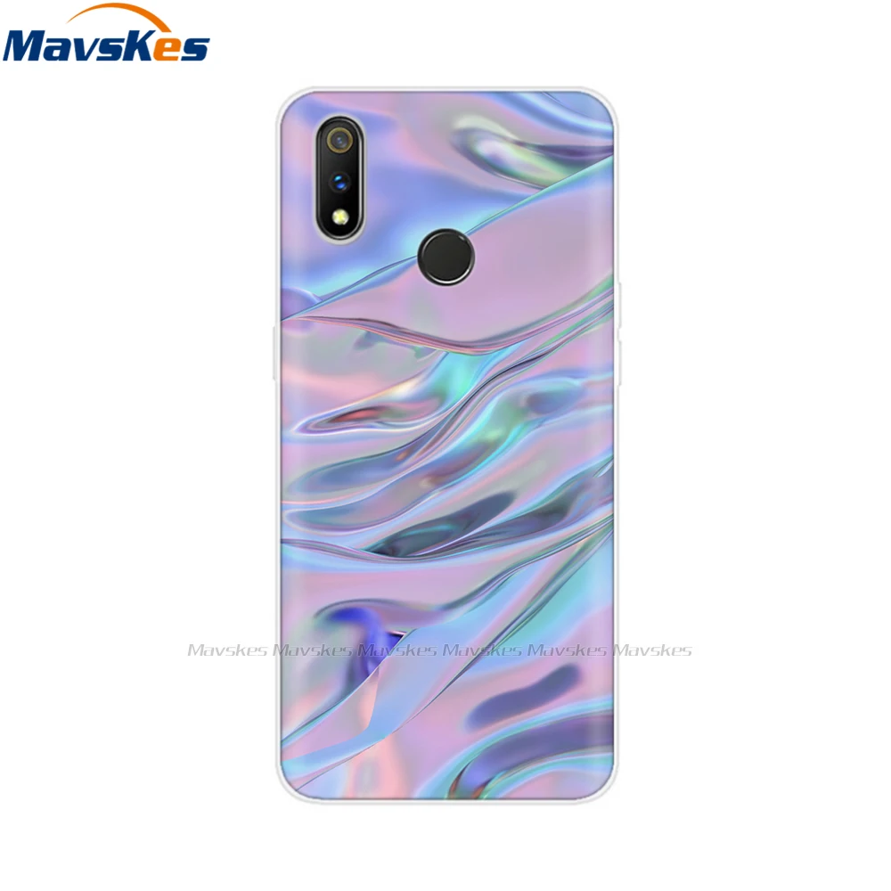 for oppo realme 3 pro case cover flower painted tpu silicone soft phone case for oppo realme 3 c3 back cover realme3 3pro cases free global shipping