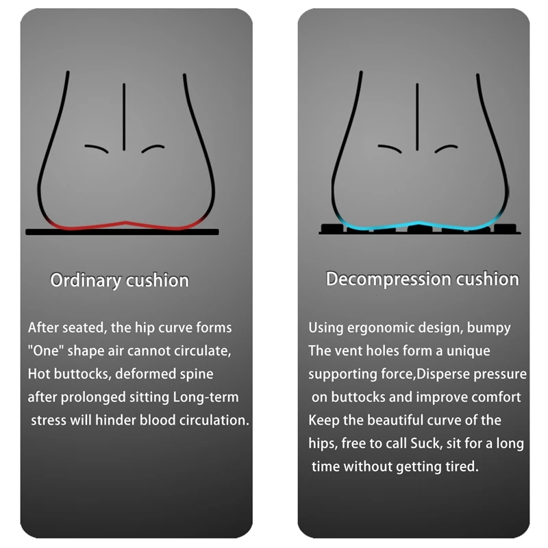 

3D Airbag Cushion Soft and Breathable Airbag Relax and Decompression Massage Office Chair Car Wheelchair Cushion