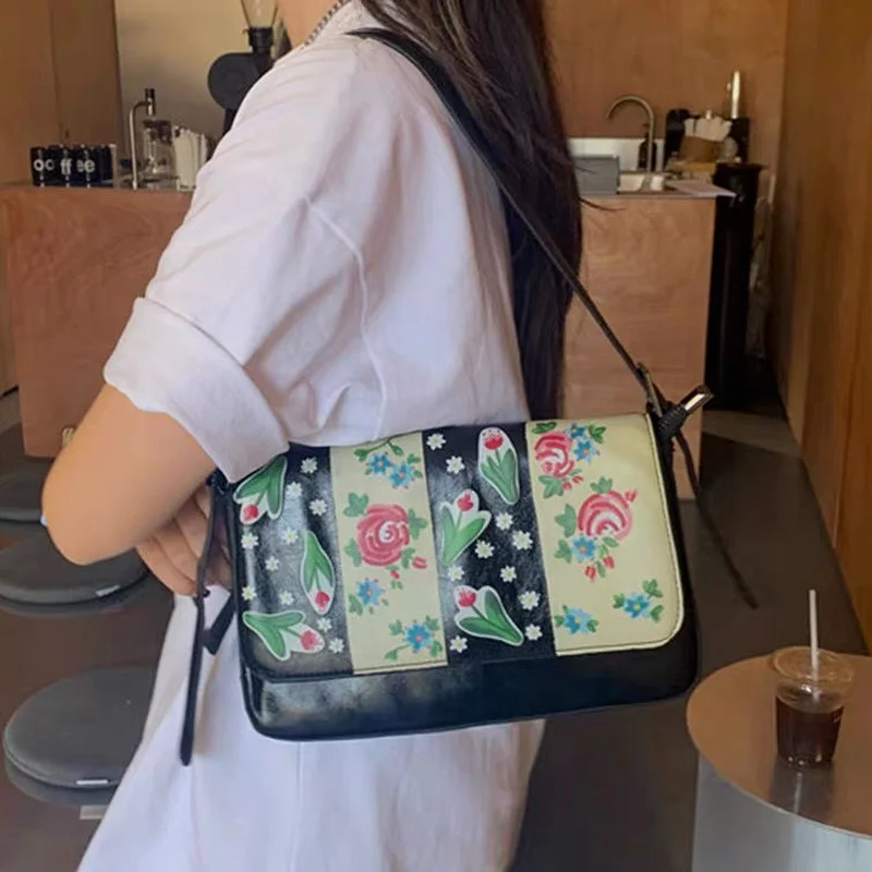 

Xiuya Elegant Womens Shoulder Bag Korea Simple Stylish Tulip Flowers Design Tote Bag 2021 Cheap Womens Handbags Free Shipping