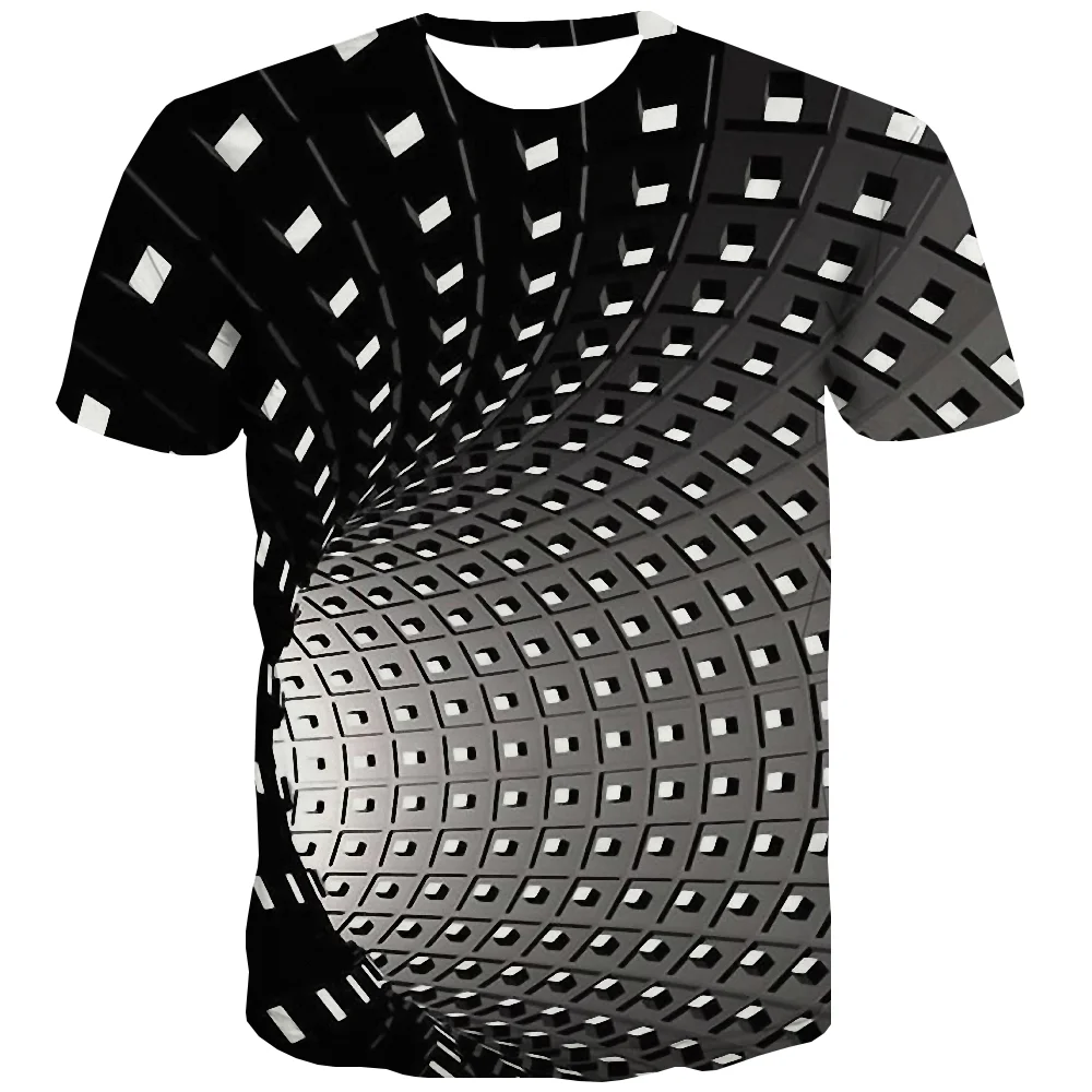 

QCIV Psychedelic t shirt kids Dizziness Tshirt Printed Black Tshirts Casual Geometric T-shirts 3d Gothic undefined kids Clothing