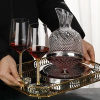 crystal glass rotating decanter european court glass wine set high end bar tool set recommended wine set by tiktok experts
