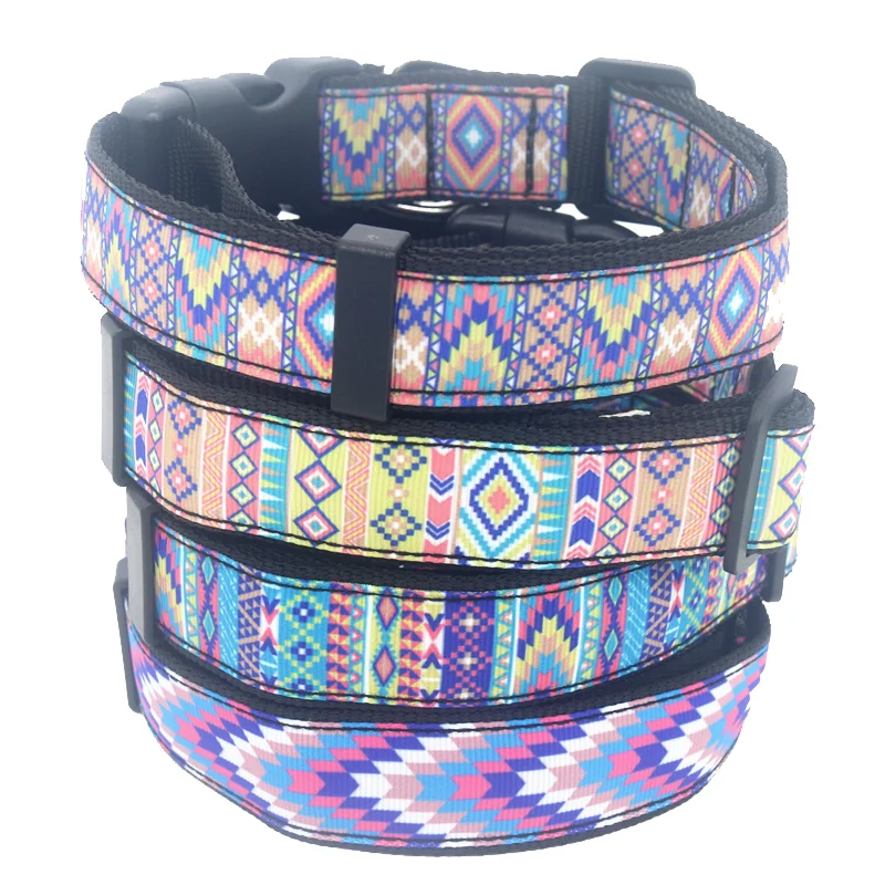 

DHK 1'' 25mm Dog Collar Tribal Personalized Adjustable High Quality Ribbons Pet Collars S1504