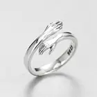Креативное кольцо серебряного цвета для пар, 1 шт., открытое, ювелирные изделия, обручальное кольцо, подарки для влюбленных, регулируемые