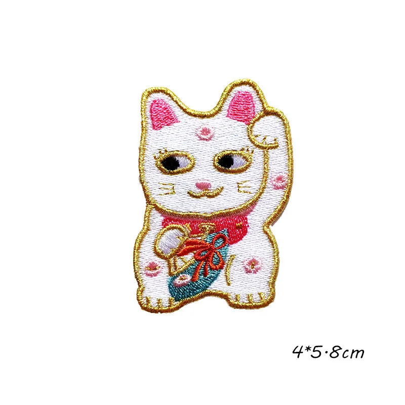 

2020 New Embroidered Japanese Style Lucky Cat Embroidered Cloth Stickers DIY Hand Book Assembly Embroidery Patch