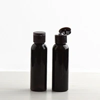 50pcs 60ml black lotion cream cosmetic bottle with flip top cap60cc plastic bottles containers shampoo pet bottles vial
