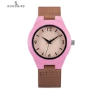 BOBOBIRD Для женщин наручные часы из дерева часы спортивные часы кожаный ремешок кварцевые наручные часы relogio feminino в подарочной коробке J-LS05