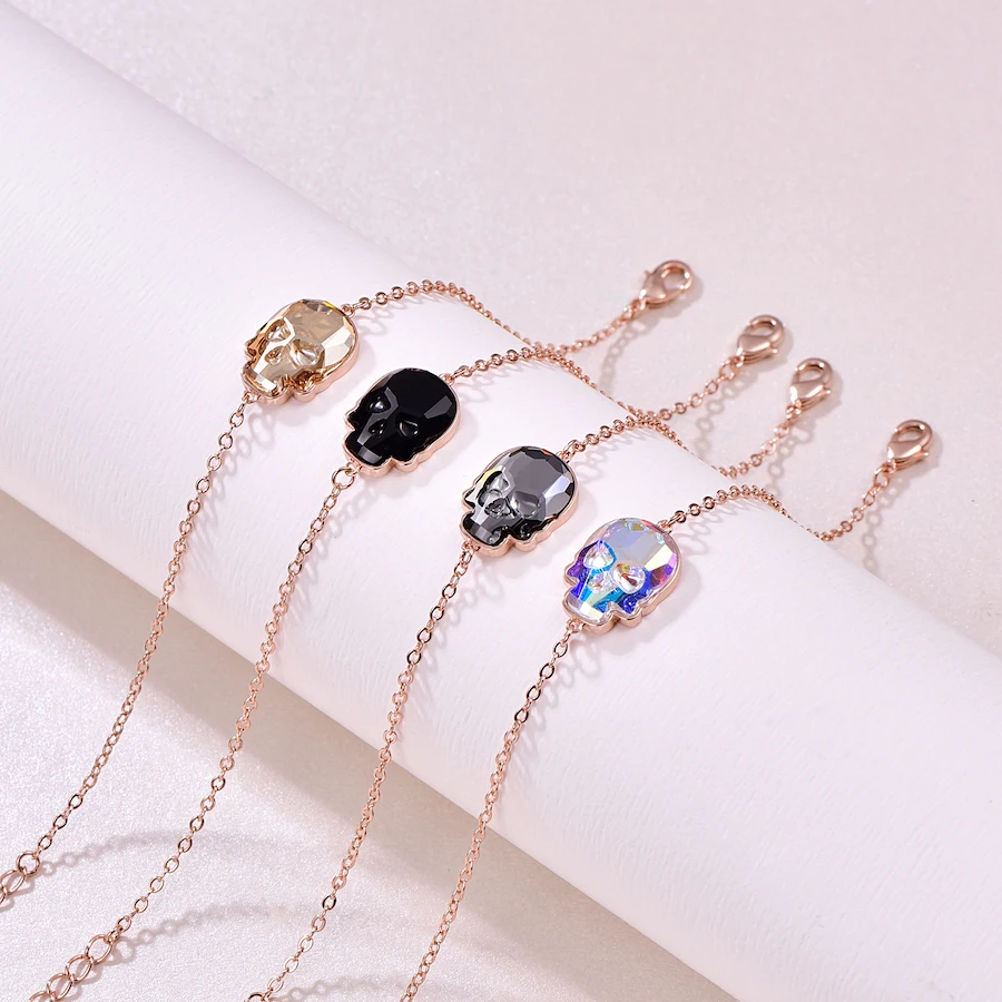 Malanda кристаллы от Swarovski браслеты с черепами браслеты для женщин новые модные браслеты из розового золота свадебные украшения подарок для девочек