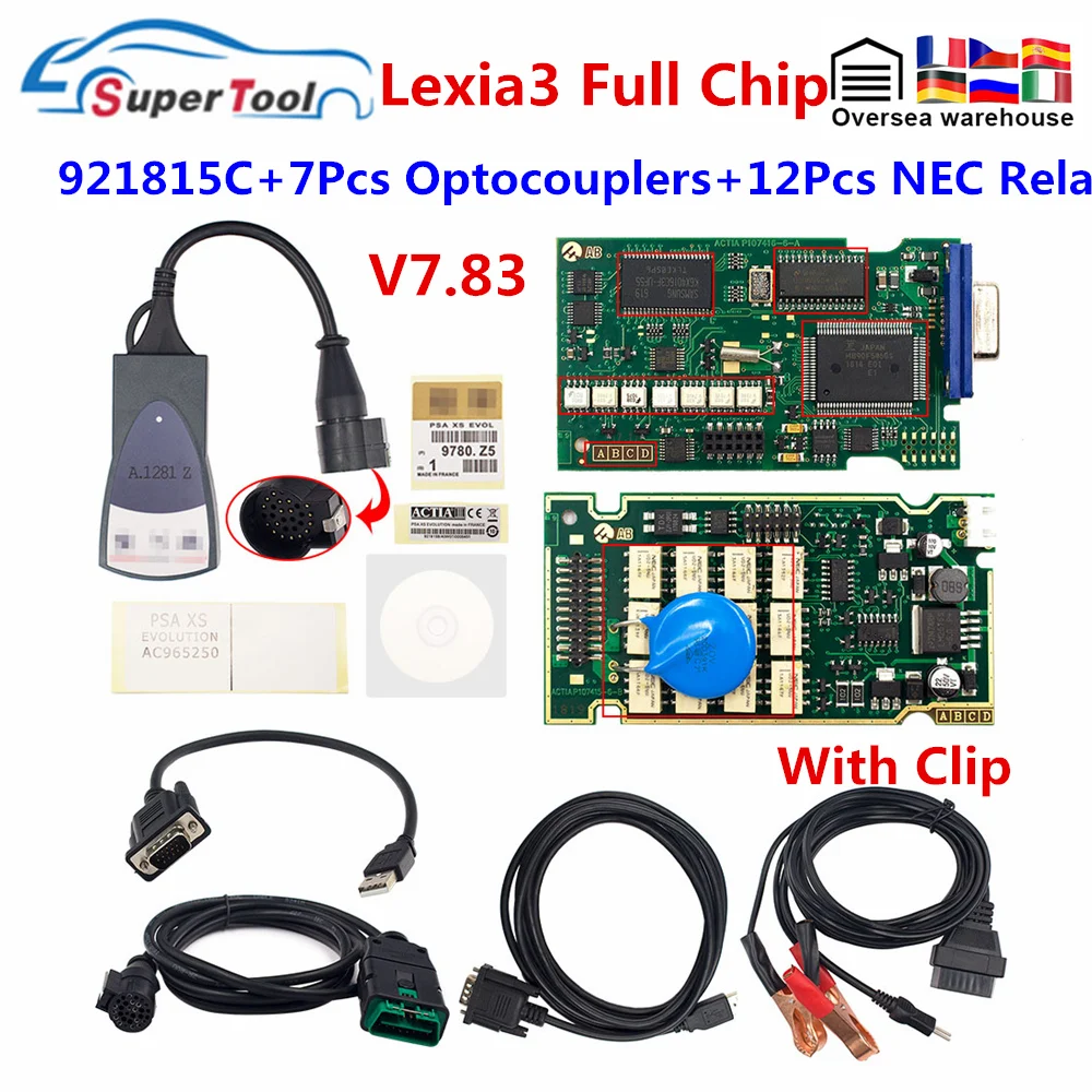 Лучшая цена Lexia 3 Diagbox V7.83 прошивка 921815C для peugeot, для Citroen автомобильный диагностический инструмент Lexia3 полный чип V48/V25 PP2000
