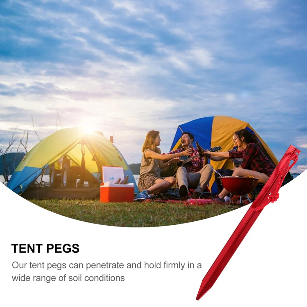 

6pcs Outdoor Tent Stakes Wind Rope Design Ground Tent Pegs Camping Supplies