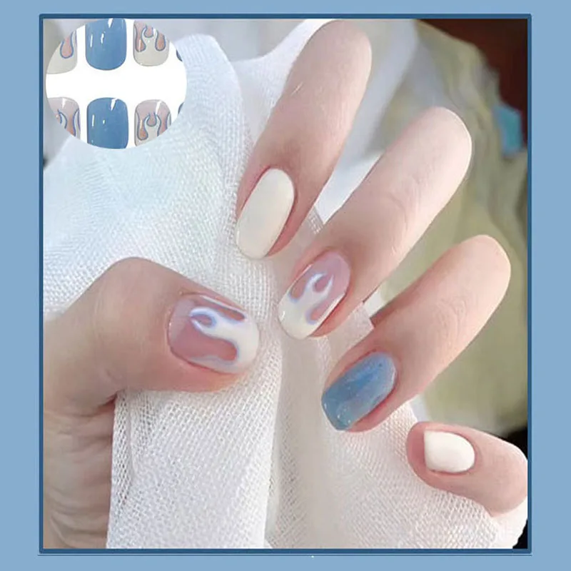 

24PCS Natural Nude False nails Fashion nail art tools Artificial Full Nail piece Wearable Detachable Nail extension False Nails