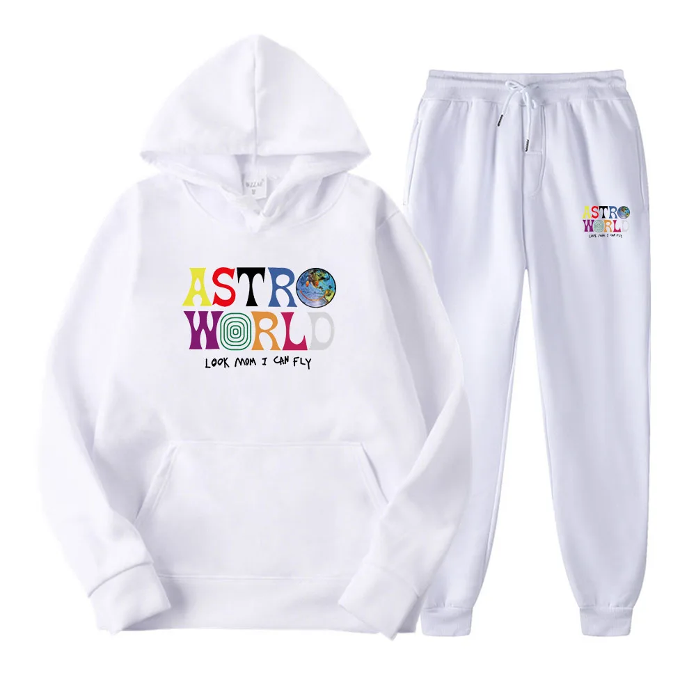 

Letter Printing Fleece Mens Sweatshirt Oversize Harajuku Letter Printing ASTROWORLD Streetwear Casual Hooded Hoodies