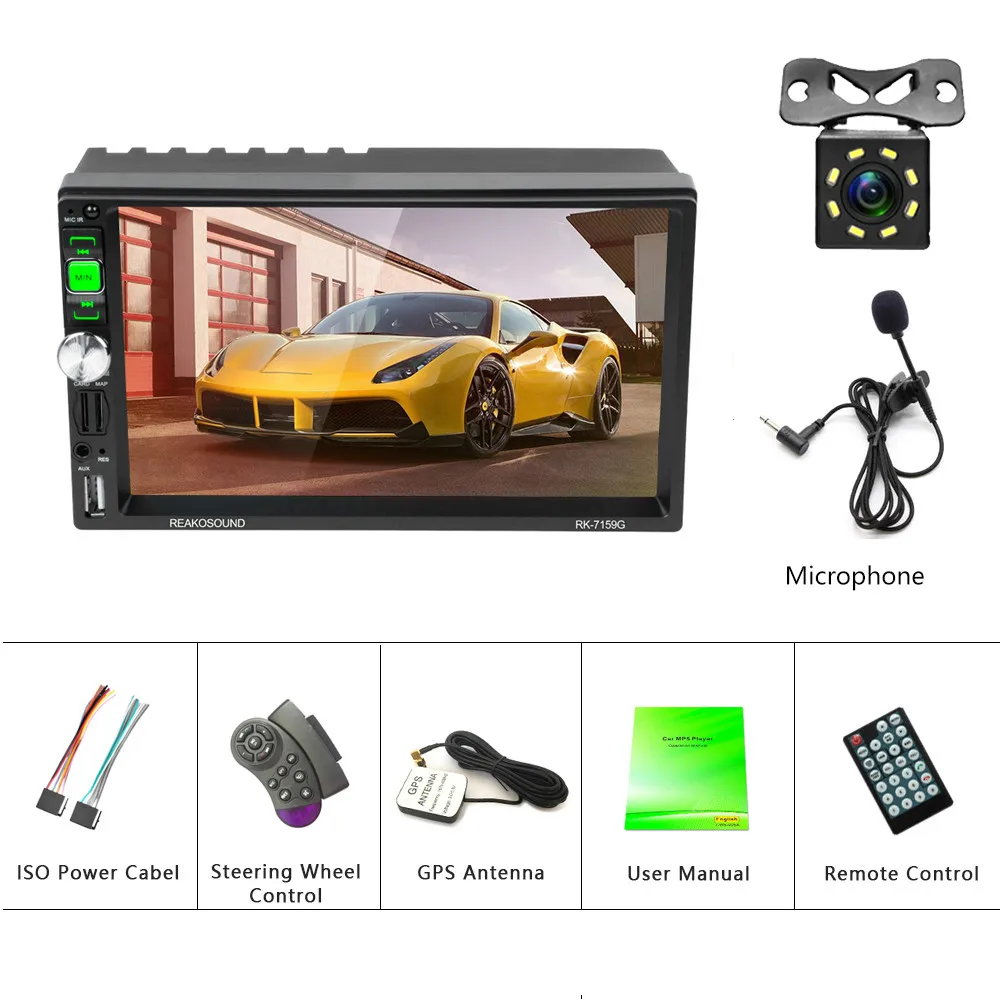 With 8 IR Camera Автомагнитола Hikity 2 din " Авторадио gps навигация Bluetooth AUX FM 2din авто стерео с пультом дистанционного управления мультимедиа видео плеер - Цвет: With 8 IR Camera