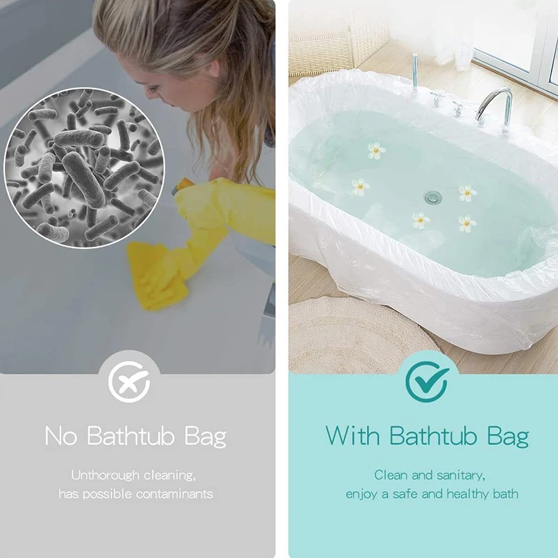 12 упаковок одноразовых накладок для ванны большой пластиковый мешок салона (102x47