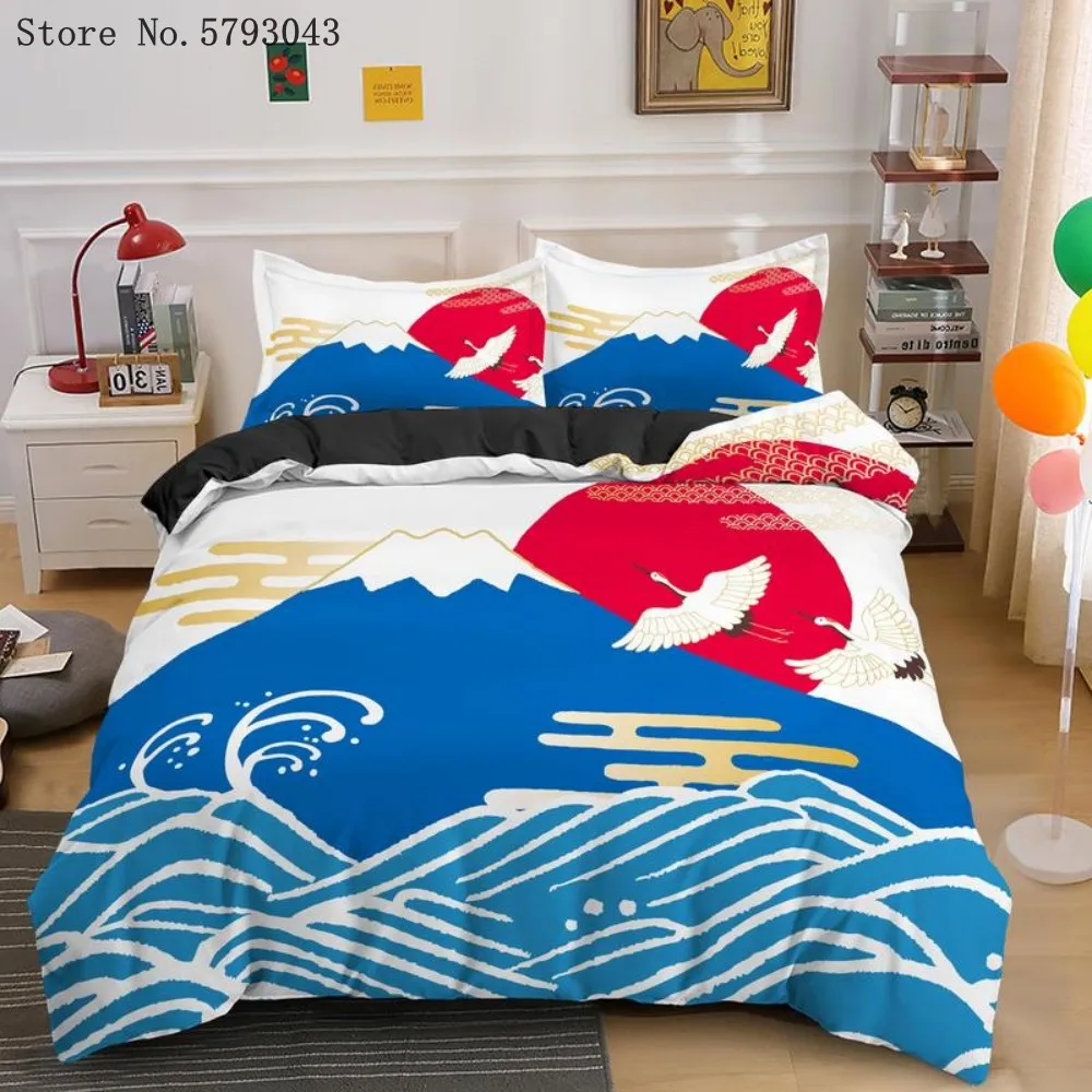 

Комплект постельного белья в японском стиле, комплект постельного белья из 2/3 предметов для спальни, пододеяльник, домашний текстиль, покры...