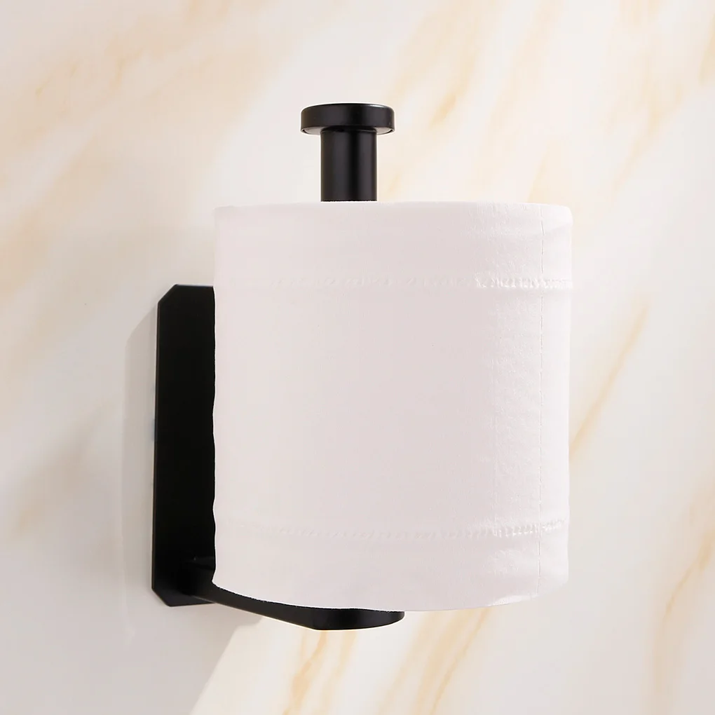 

New Toilet Paper Holder Tissue Rack Wall Mounted Bathroom Kitchen Roll Holder Paper Tissue Rack Hook Modern Black Hanger