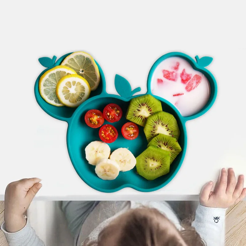 

Children's Dishes Baby Silicone Sucker Bowl Baby 0-12 Months Plate Tableware Set Smile Face Baby Tableware Set Kids Plate