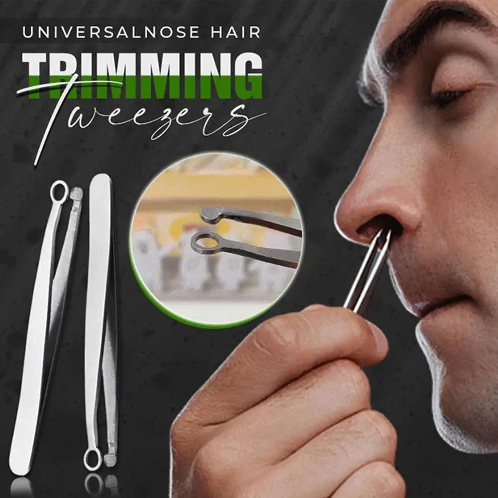 

Round Head Beauty Clip Stainless Steel Nose Hair Removal Tool Tweezers Nose Hair Trimming Universal Multifunction Durable