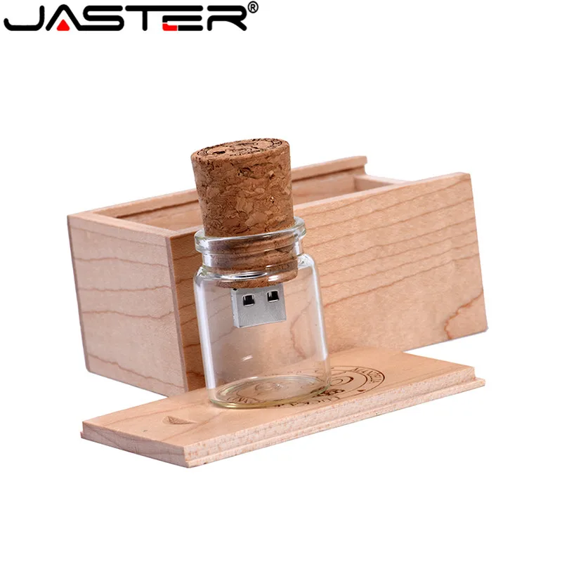 Флэш-накопитель JASTER с логотипом деревянной бутылки для дрифтинга + коробка usb 2.0