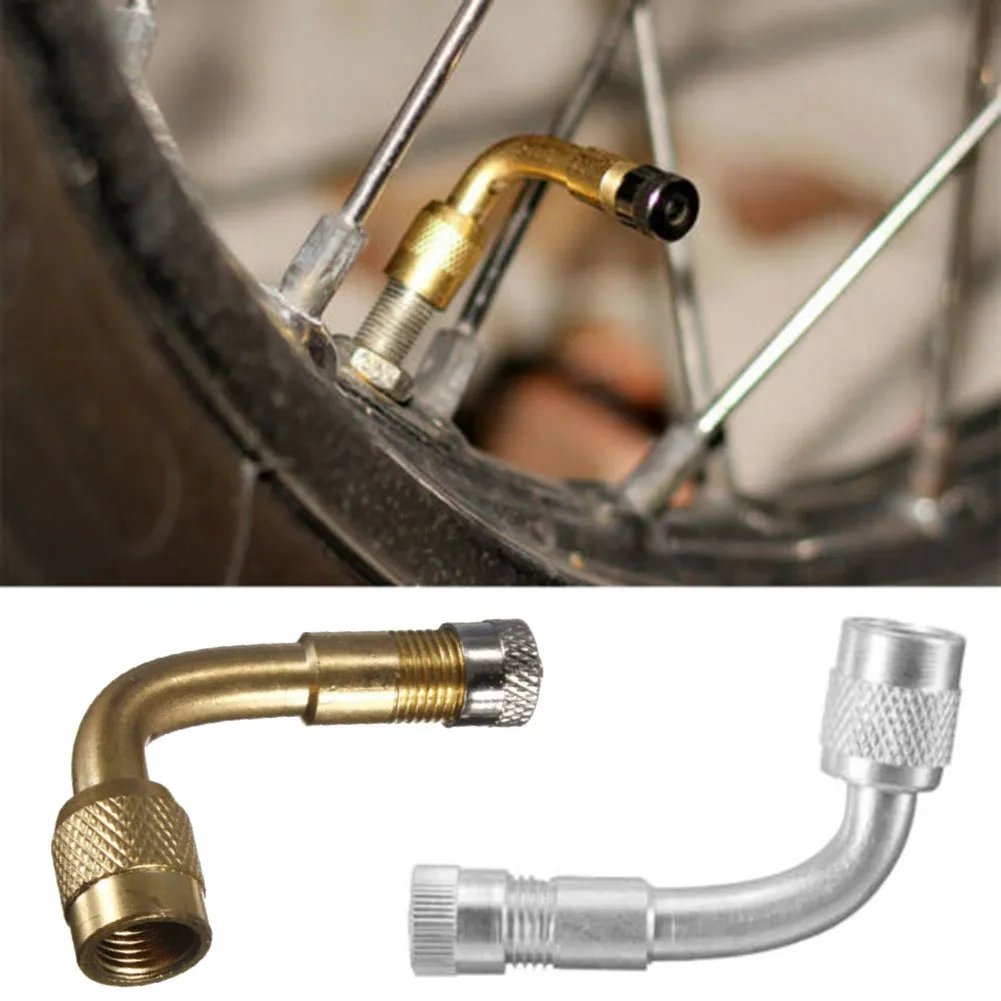

90 Motorcycle Bicycle Bike Cycle 90 Degree Angle Tyre Tube Valve Extension Adaptor Copper 90 Degree Curve Valve