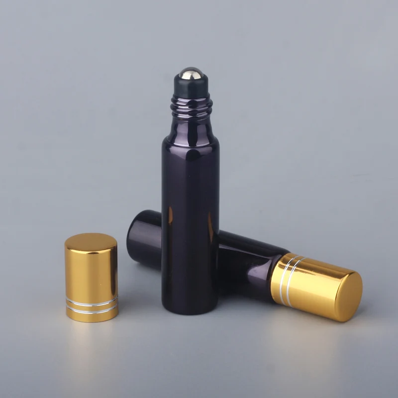 50 шт./лот 10 мл мини пустые бутылки эфирного масла портативные многоразовые черные