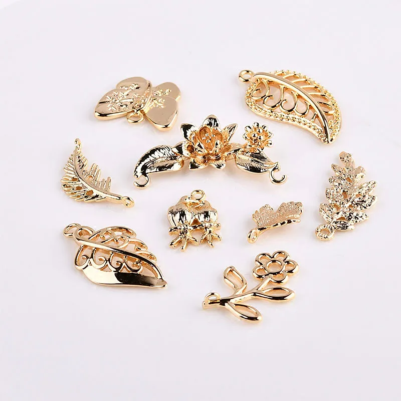 Медное покрытие из натурального золота нежные цветы ручной работы листья