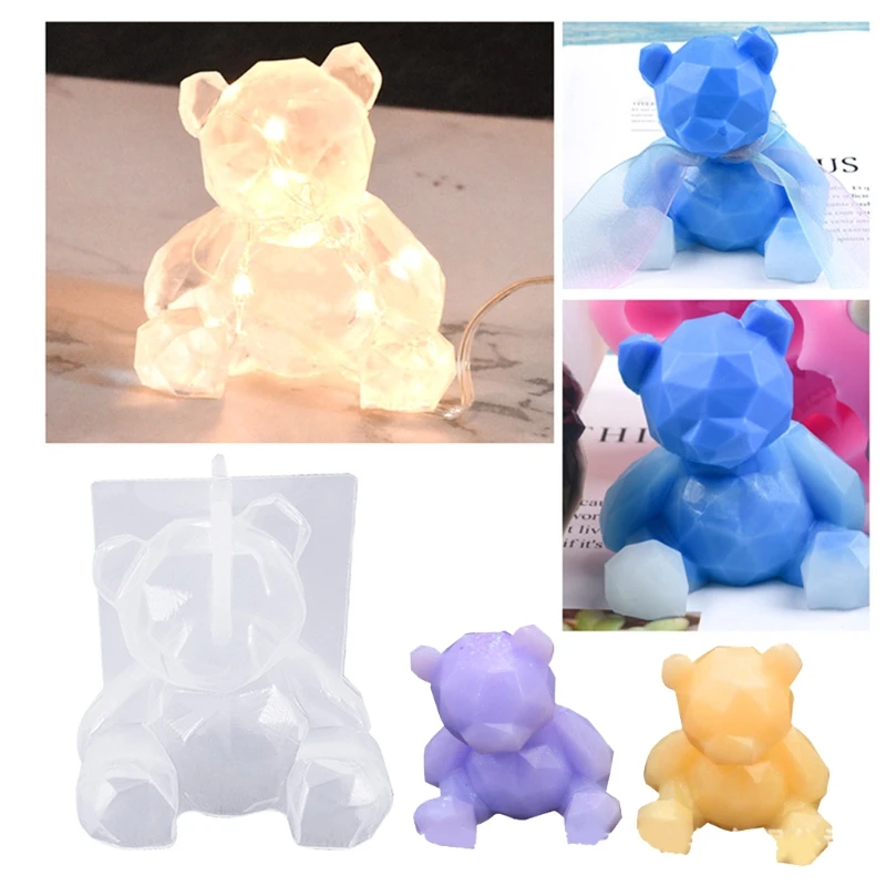 3D медведь украшения эпоксидная смола, форма пластырь для ароматерапии силиконовая форма «сделай сам» ремесла автомобильные подвесные укра...