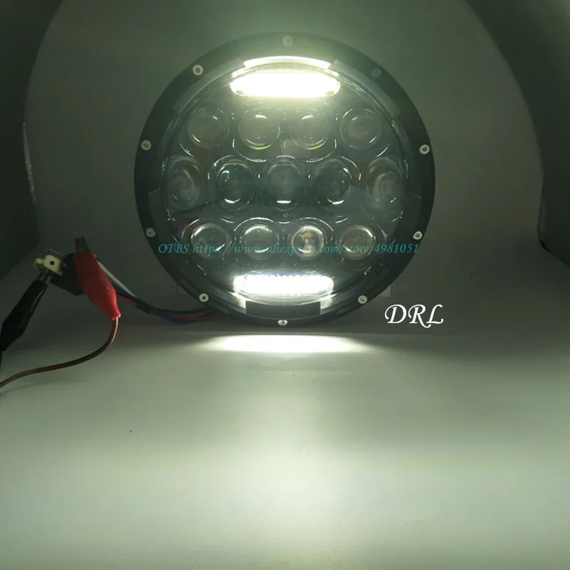 

2X Running Light 75W Car Led 7inch Car Accessories Angel Eyes H4 Led Headlight For Lada Niva 4X4 Uaz Bronto Hunter Hummer Harley