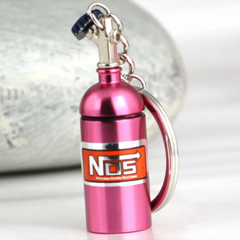 Mini Creative NOS Bottle Keychain Car Accessories Auto Metal Keyring Keyfob Vehicle Pendant Supplies Dropship | Автомобили и