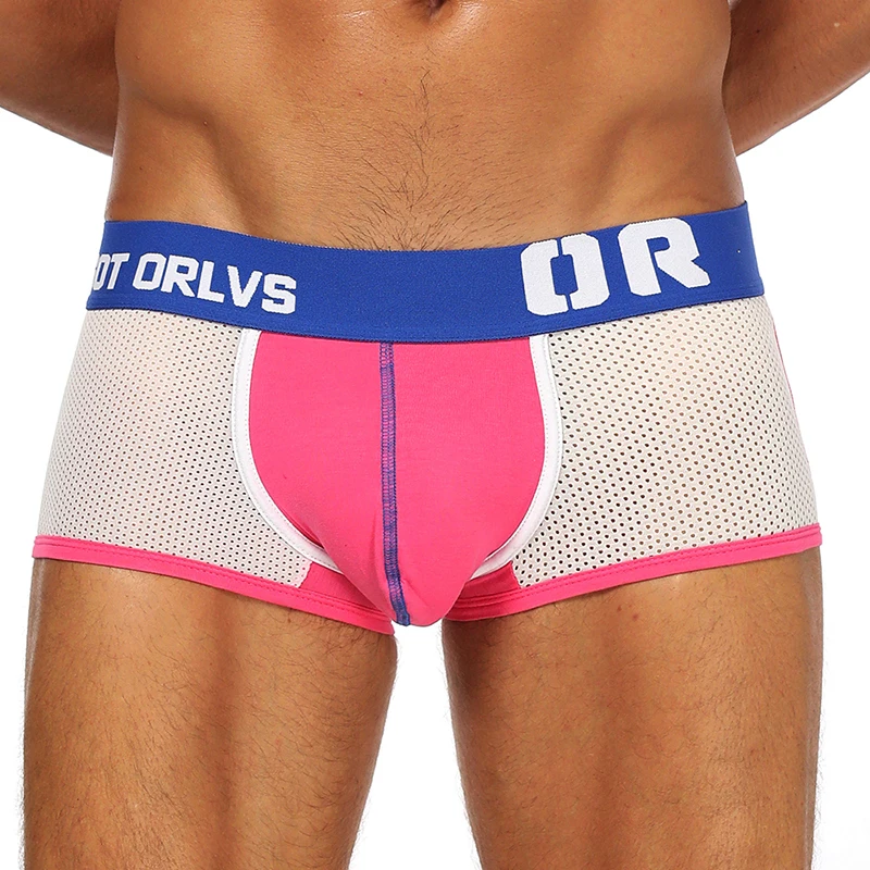ORLVS Sexy Men Underwear Male Boxers Breathable Cotton Quick Dry Cueca Tanga Panties Mesh Comfortable Underpants OR148 | Мужская одежда