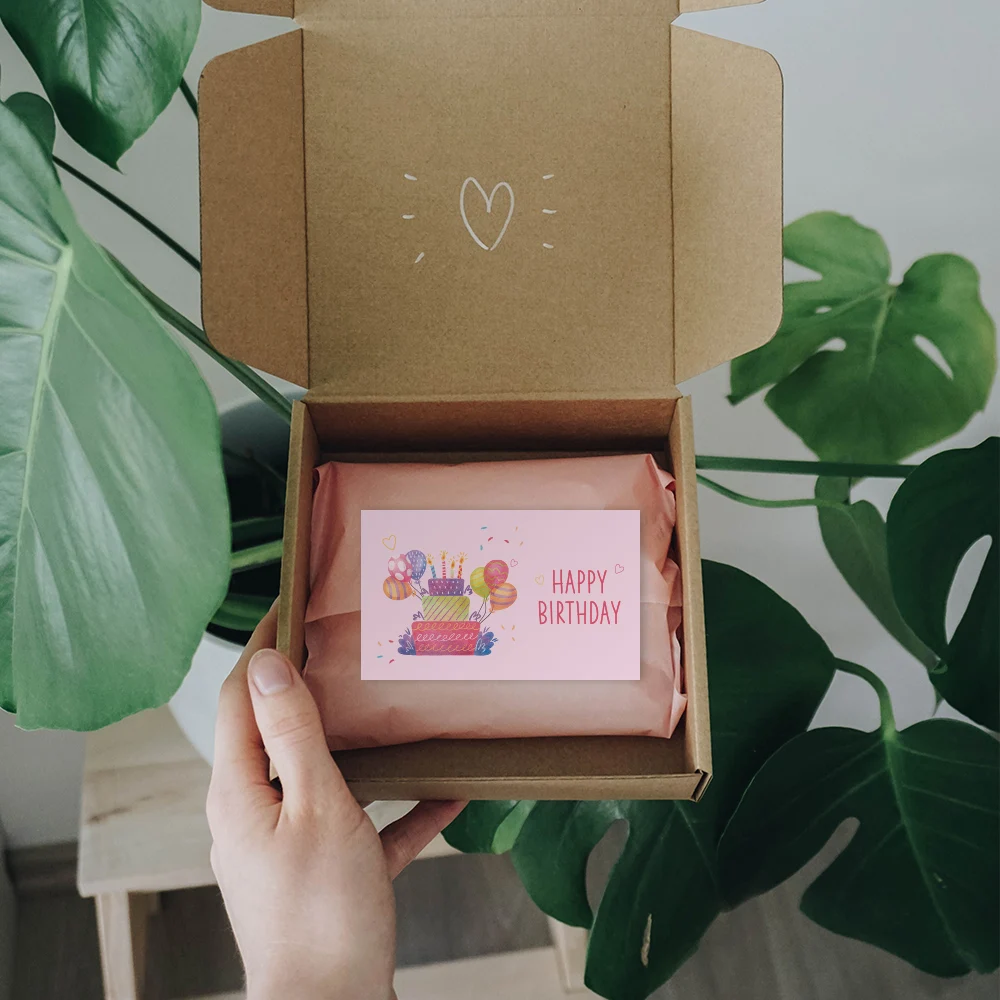 

30 Pcs/pack happy Birthday card pink Birthday labels Birthday gift decoration party Message card 9x5.4 mm card