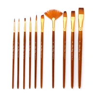2021 excellent quality 10pcs paint brushes set painting art brush for acrylic oil watercolor artist professional painting kits