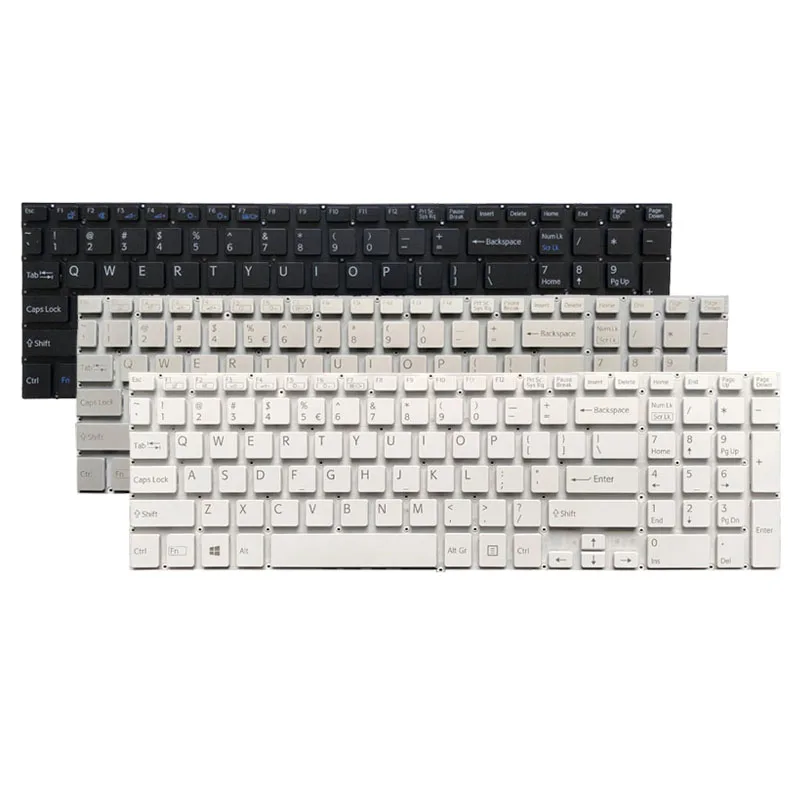 

US Laptop Keyboard for Sony VAIO SVF152C29V SVF153A1QT SVF152 SVF15A100C SVF152100C SVF153 SVF1521Q1RW Black/silver/white
