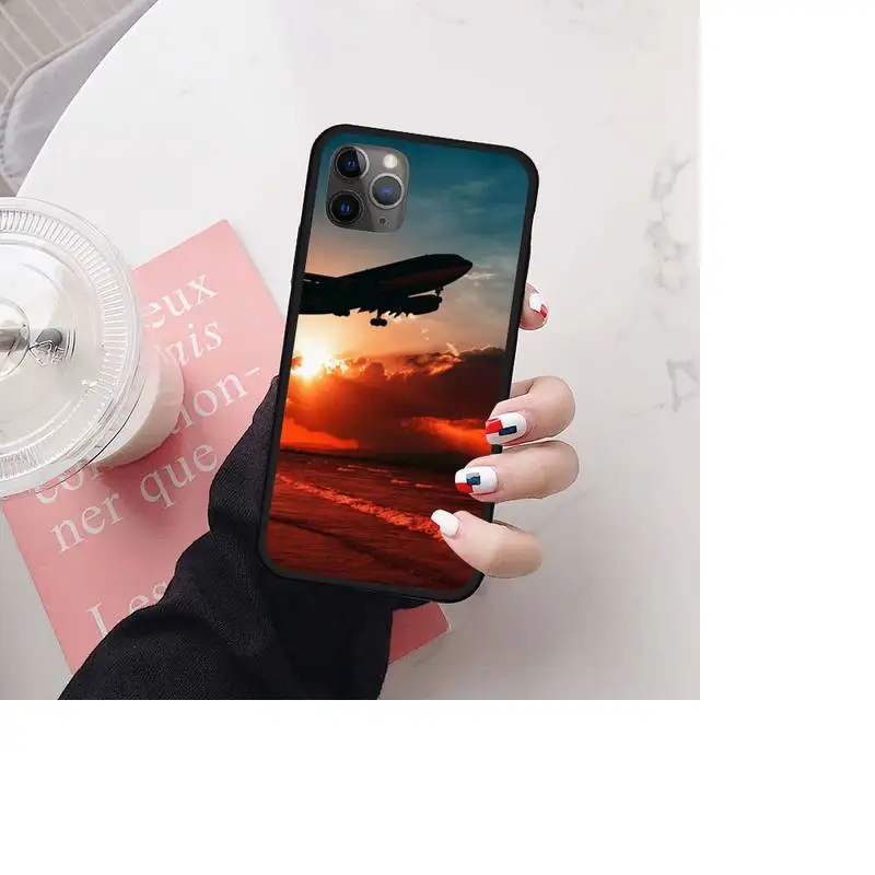 

Aircraft Airplane fly travel cloud Phone Case for iPhone 11 12 pro MINI XS MAX 8 7 6 6S Plus X 5S SE 2020 XR
