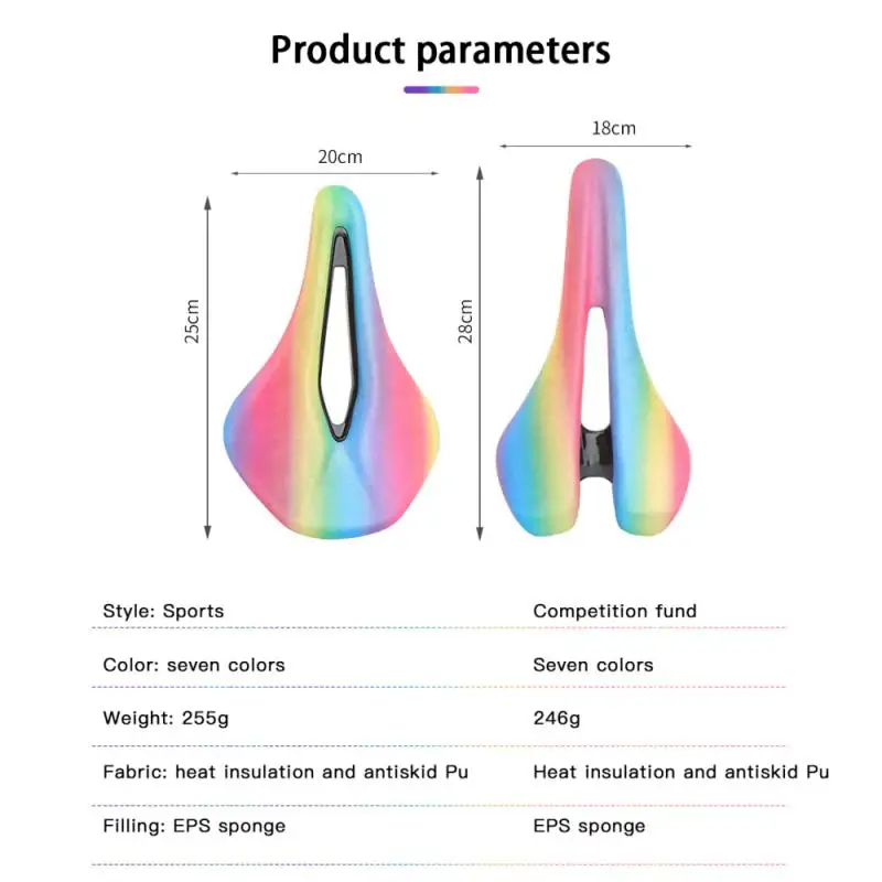 

MEROCA Colorful Carbon Fiber MTB Road Bike Saddle Ultralight Bicycle Racing Seat Saddle Rainbow Cycling Saddle Cushion Bike Part