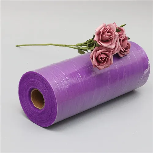 dp purple 1" 100y Тюль" рюмочка "ткань Diy ремесло детский душ юбка-пачка скатерть лента из органзы Свадебная вечеринка праздничные украшения принадлежности - Цвет: dp purple