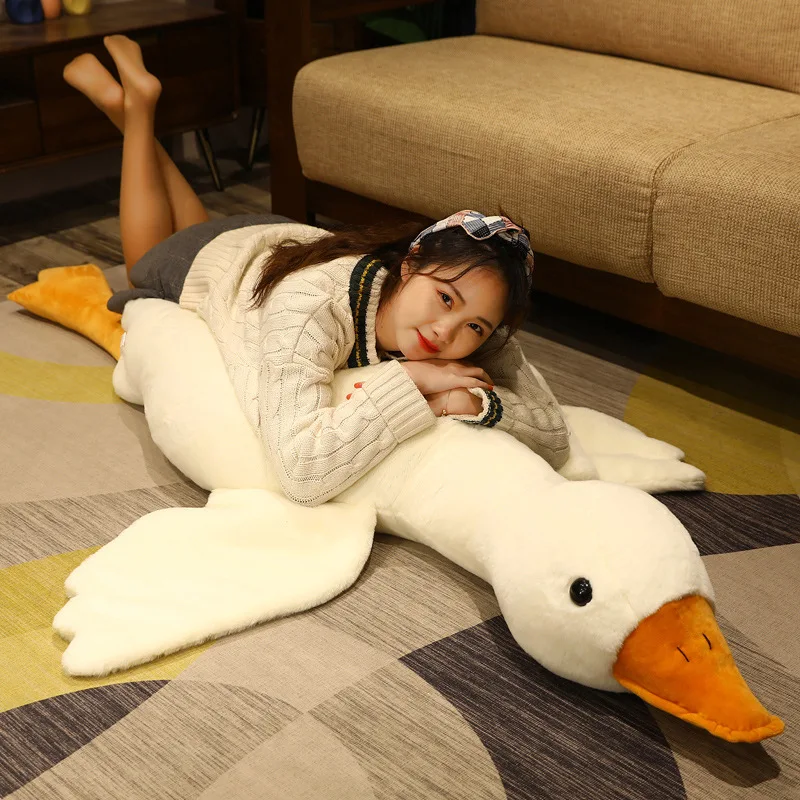 

50/90cmNew Giant Stuffed Cartoon Animal Duck Doll Sleep Long Pillow Soft Duck Plush Toy Cushion Boyfriends Pillow Birthday Gifts