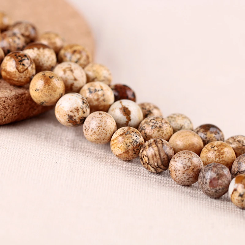 

High Quality Glamour tan 4mm 6mm 8mm 10mm Natural Stone Beads For DIY bracelet necklace women&men Jewelry Loose Spacer Bead 2021
