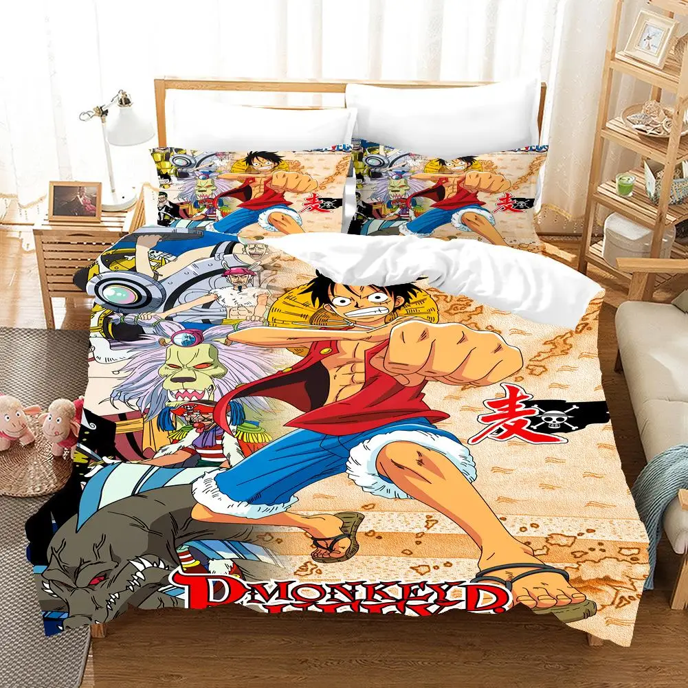 

3D Printed Anime Bedding Set 2/3pcs Soft Quilt Cover One Piece Duvet Cover Set For Boys Twin Full Queen King Size Home Textile