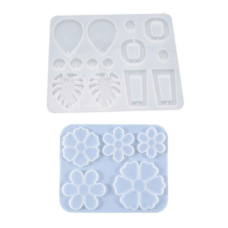 

DIY Earrings Pendant Mold Handmade Dangle Eearrings Silicone Mold & Five Petals Hanging Pendant Jewelry Silicone Mold