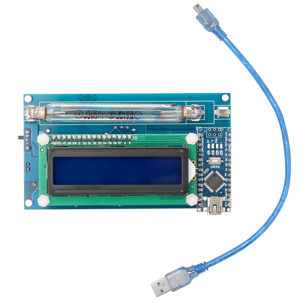 

GC-1602-NANO ЖК-дисплей Дисплей DIY счетчик Гейгера модуль комплект ядерного излучения модуль обнаружения Миллер трубки трубка детектор излучени...