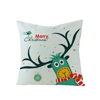 cute cartoon elk cushion cover christmas pillow case home decoration linen pillowcase four seasons sofa chair throw pillow cover