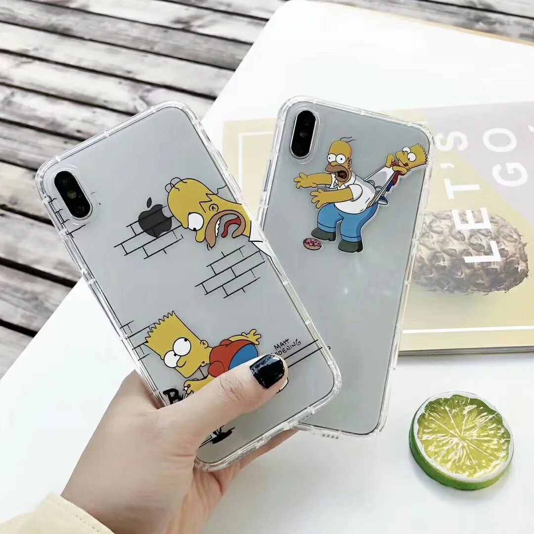 Cartoon funny Son Simple transparent phone case for iPhone XS MAX XR X 7 8 6SPlus anime soft air pressure protection cover Capa |