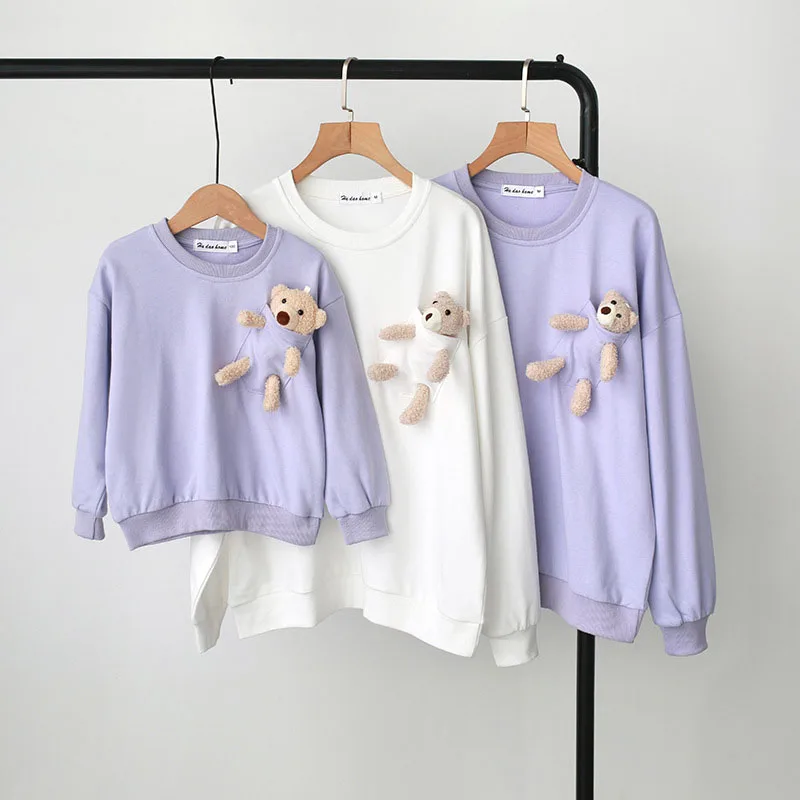 Осенняя женская футболка с длинным рукавом топ семейные одинаковые наряды